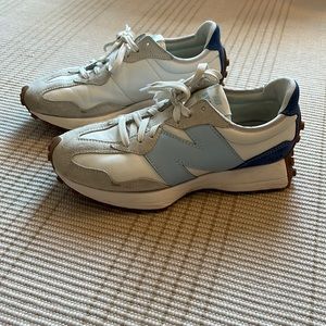 New Balance x Staud 327 suede and leather sneakers